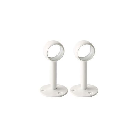 Support Tringle Rideau Plafond en Acier Inoxydable, Support Tringle Penderie pour Tube de rond Ø 25 mm, Blanc Brillant 2 Pcs, EFL4025W-2P (1/5)