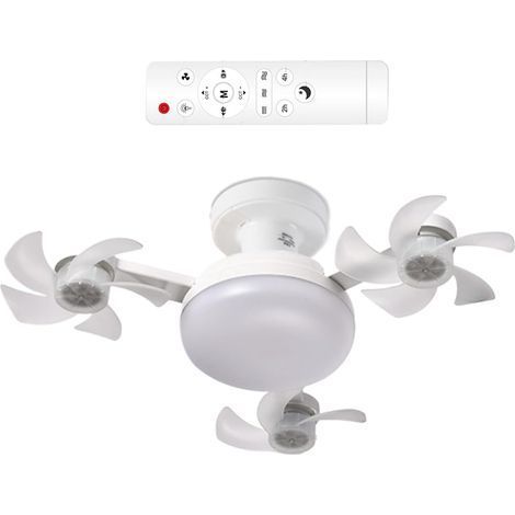 Discreet E27 ceiling fan with adjustable lighting and quiet cooling for patios and verandas. (1/5)