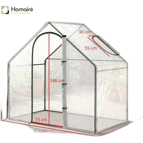 Gewächshaus aus PVC und grünem PVC 180 x 100 x 168 cm HOMAIRE (1/5)