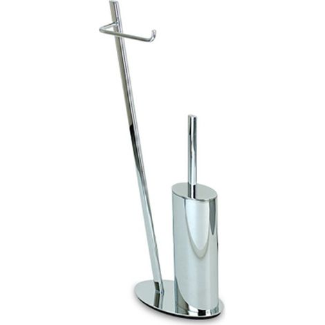 Piantana bagno water in ottone cromato design ovale inclinato - piantana bagno (1/2)