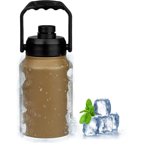 Seau à glace avec couvercle, carafe isotherme 2 L avec poignée  Idéal pour l'hôtel, les vacances, la pêche, la cuisine et la piscine