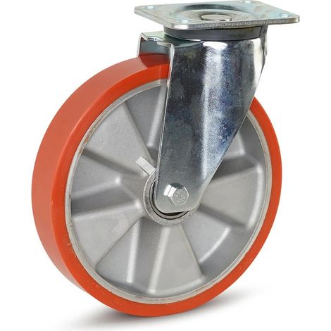 Roue pivotante lourde - MESO - PU - Platine - 250mm - 800kg (1/2)