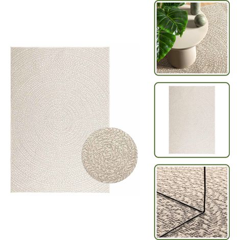 vidaXL Tapis ZIZUR crème 120x170 cm aspect de jute intérieur extérieur
