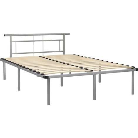 Maison Exclusive - Bettgestell Grau Metall 140x200 cm (1/5)