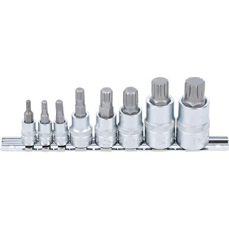 8-Piece XZN Socket Set M4-M16, Chrome Vanadium Steel, 6-12mm Square Drive, for Automotive Mechanics (1/3)
