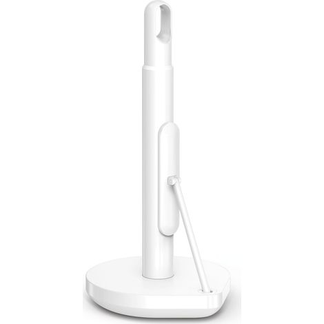 Porte-essuie-Tout avec Bras de Tension, Support Papier essuie-Tout de Cuisine, Porte-Serviettes en Papier, Acier Blanc (1/4)