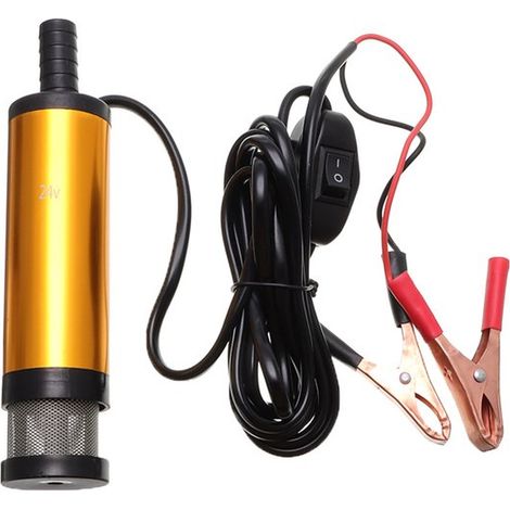 Pompa dell'acqua 12V 38mm, pompa diesel con morsetto, acciaio inox, cavo di alimentazione 3m, per diesel, cherosene e acqua (1/5)