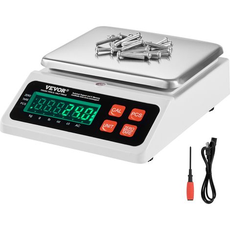VEVOR Bilancia contapezzi industriale, bilancia digitale per valuta 10 kg x 0,1 g, unita g/kg/lb/oz/ct, bilancia elettronica per conteggio inventario con display LED uso commerciale