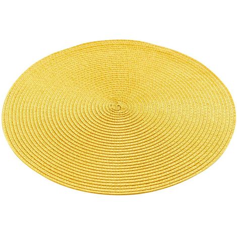 Set de table rond en polypropylène jaune zébulon, 38 cm – DELKEVIC