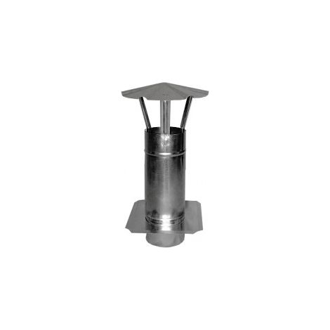 Chimenea de ventilación galvanizada con placa de 130 mm - RKM 130KR3