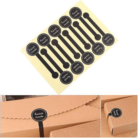 100 étiquettes autocollantes longues en papier kraft pour emballage de gâteaux faits main (1/5)