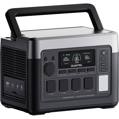 Centrale Électrique Portable - OUKITEL - P1000 Plus - 1024Wh - 1800W-Générateur solaire UPS 8 ms