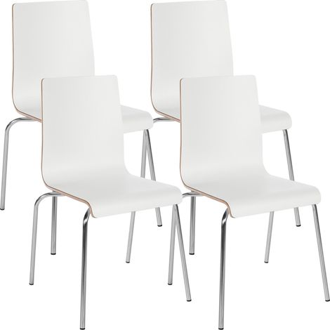 Set de 4 sillas apilables Gahanna Blanco