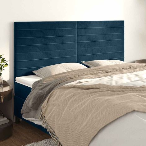 Tête de lit Bleu foncé 180 x 5 x 118/128 cm Velours