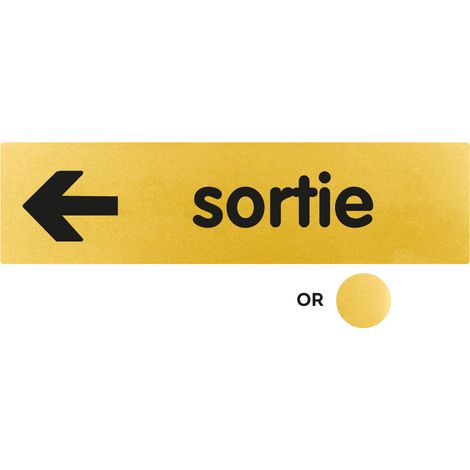 Plaque de porte Sortie flèche gauche - Classique or 170x45mm - 4491158