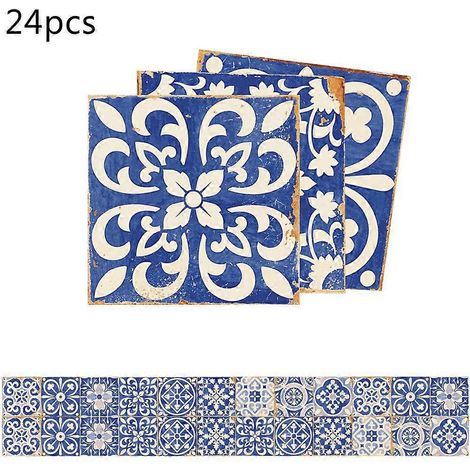 Ensemble de 24 autocollants muraux pour carrelage, à décoller et coller, pour vitres de voiture et miroirs, usage multiple (1/4)