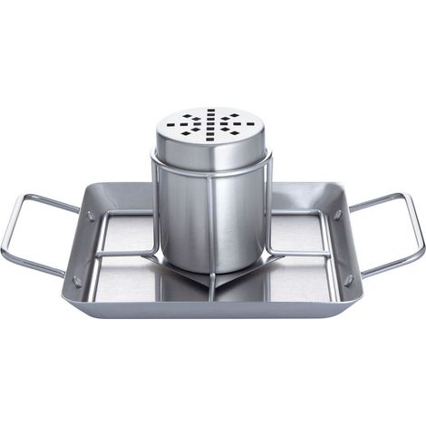 Allgrill Grill-Hähnchenhalter aus Edelstahl mit Dose 27 x 18,5 x 2,5 cm Hähnchenbräter