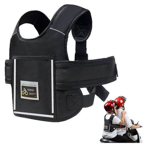 Ceinture de sécurité moto pour enfants, réglable, avec bandes réfléchissantes, convient aux enfants de 2 à 12 ans. (1/5)