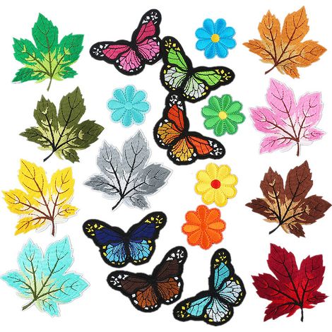 Stickapplikationen mit Blumenmotiven zum Aufnähen dekorativer Aufnäher