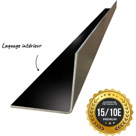 Cornière PREMIUM 2mL en alu 15/10ème 40x40mm - laquage intérieur - RAL9005 - ALUHOME