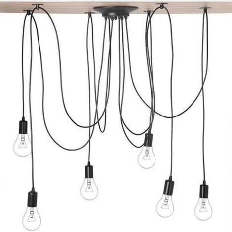 Lampe Suspension Araignée Réglable Lustre Luminaire Vintage pour salon Restaurant Café (1/4)