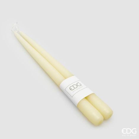 EDG Enzo De Gasperi Set 2 Candele a Stelo Ivory 30x2,2 cm – Candela Decorativa