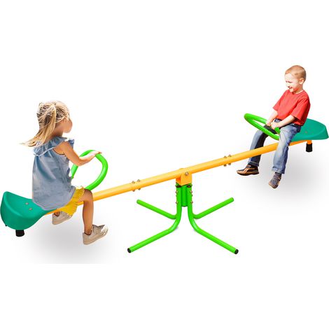 Altalena doppia per bambini 180,34 cm in metallo e plastica, gialla e verde (1/5)