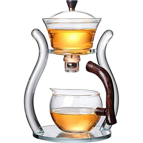 Théière en verre automatique avec tasses à thé Kungfu rotatives magnétiques résistantes à la chaleur (Teapot single) (1/5)