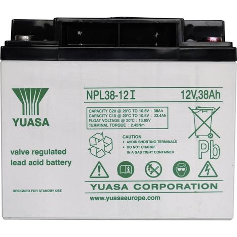 Yuasa NPL 38 - 12 Batería Plomo Negra 38 Ah AGM