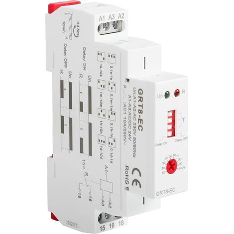 Relais Temporisé 220v, GRT8-EC Relais Temporisé à Fonction Unique avec Indicateur LED AC220V/DC24V (1/5)