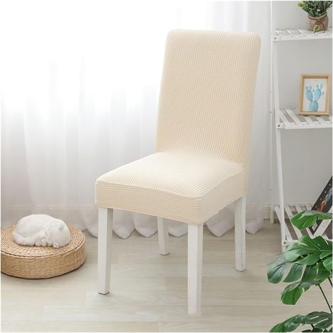 Set mit 4 Stretch-Stuhlhussen für Bankette, Küchen und Restaurants – beige