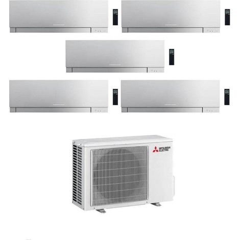 Mitsubishi Climatizzatore Penta Split Kirigamine Zen MSZ-EF Silver 9+12+12+12+12 con MXZ-5F102VF Inverter R-32 Wi-Fi Classe A++