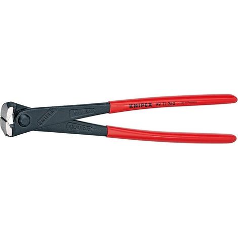 KNIPEX 99 11 250 Tenaglia per ferraioli e cementisti tipo forte a grande forza di taglio rivestiti in resina sintetica atramentata nera 250 mm