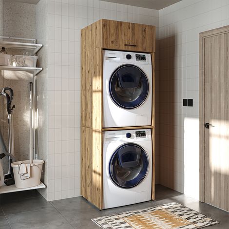 Roomart DUO-II Waschmaschinenschrank 67 cm, Eiche