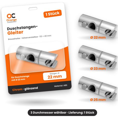Universal Duschkopf Schieber Gleiter Halter Stangengleiter Duschstange 22 25 mm Ø 23 mm (1/5)