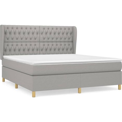 Maison Exclusive - Giroletto a Molle con Materasso Grigio Chiaro180x200 cm Tessuto
