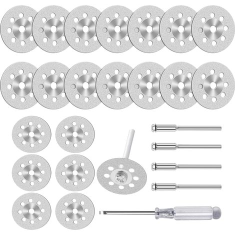 20 Pièces Mini Disques Diamant à Tronçonner 30mm avec Tige 3mm (1/5)