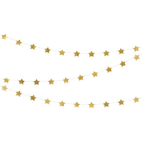 Guirnalda de estrellas doradas de 3,6 m