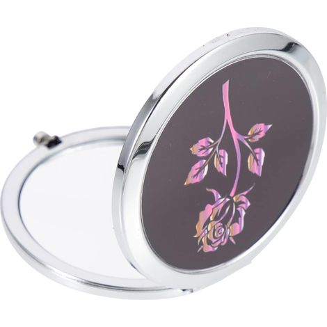 Miroir Métallique Pliable Double-Face Portable pour Maquillage Compact Léger Et Chic Accessoire De Voyage Et Usage Quotidien