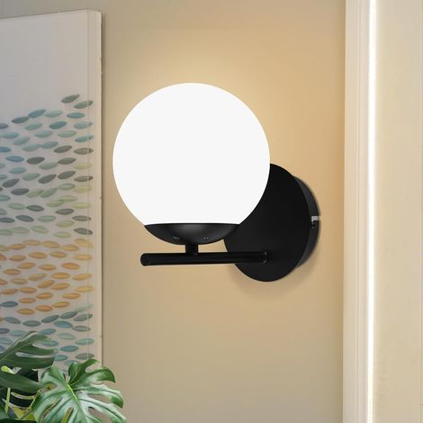 Applique Noir Intérieur - E27 Métal Design Moderne en verre Lampe (1/5)