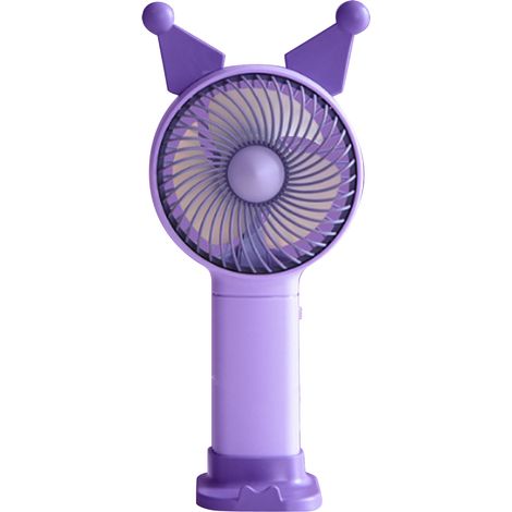 Mini ventilateur portatif USB rechargeable sans fil violet, ventilateur électrique cartoon pour maison école bureau (1/5)
