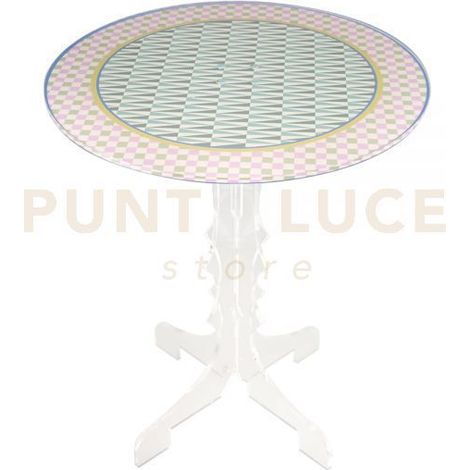 TAVOLINO TONDO MIAMI IN CRISTALLO ACRILICO MULTICOLOR