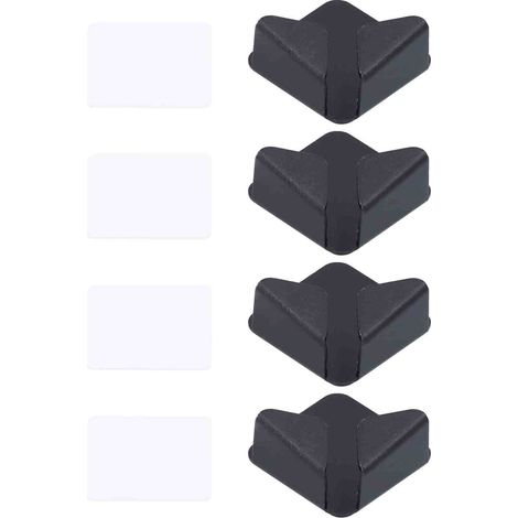 Lot de 4 supports muraux de rangement pour câbles d'alimentation sans perçage, avec crochets et crochets noirs. (1/5)