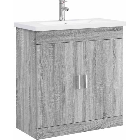 Juego de muebles de baño Sonoma gris 81 x 40 x 84,5 cm vidaXL (1/5)