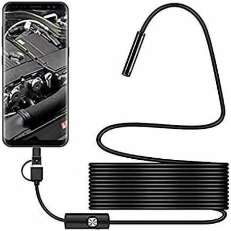 Caméra d'inspection serpent USB, endoscope USB C étanche 2.0 MP IP67, caméra de Type C avec 8 lumières LED réglables (1/5)