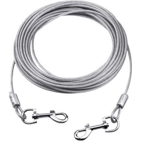 Câble d'attache pour chiens jusqu'à 80 kg – Longueur 10 mètres – Acier inoxydable et PVC – Anti-morsure et résistant à la saleté (1/5)