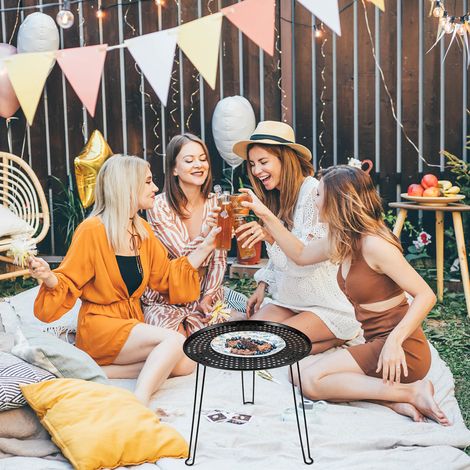 Table de pique-nique pliante ronde pour jardin, camping et barbecue (1/2)