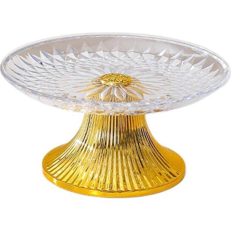 Obstteller, Cupcake-Teller, Dessertteller, Obstschale, Servierplatte, rund, vielseitig verwendbar mit Ständer, Buffetteller, Spezialteller-20cm Clear (1/5)