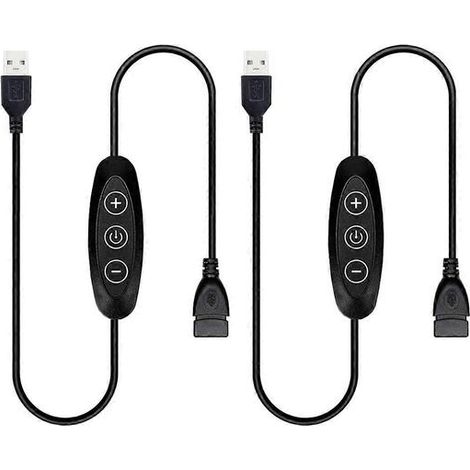 Variateur LED USB 5 V, 10 niveaux de variation, connecteurs femelle-mâle, lot de 2. Variateur USB pour LED 5 V. (1/5)
