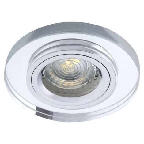 Plafonnier décoratif encastré - Verre argent - Rond 90mm - MR16 (1/6)